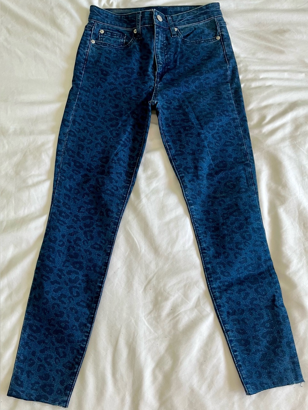 GAP Dark Blue Leopard Print Skinny Jeans - Women